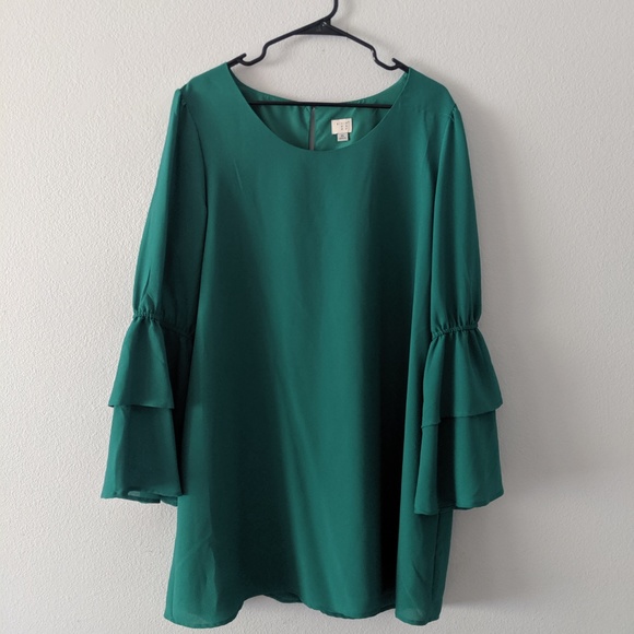 3/$15 "a new day" Green Shift Dress Size XL - Picture 2 of 6
